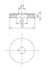 Shallow Pot Magnet SWN5 Line Drawing