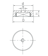Shallow Pot Magnet SWN7 Line Drawing